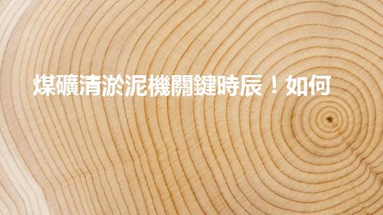 煤礦清淤泥機關鍵時辰！如何應對都市排水系統(tǒng)的征詢題？